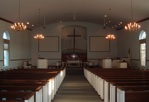 Sanctuary of Paoli United Methodist Church.