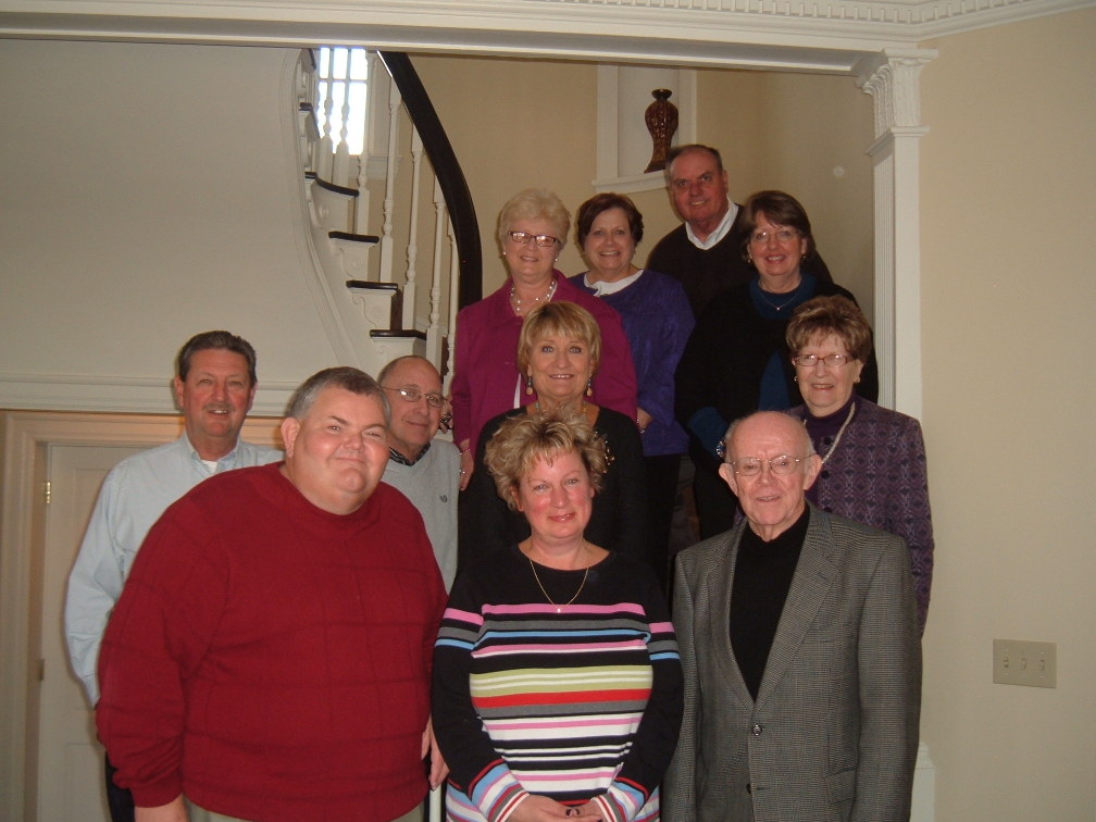 Becomers adult Bible study class at Mount Airie, Tom Taggart's mansion in French Lick, Indiana.
