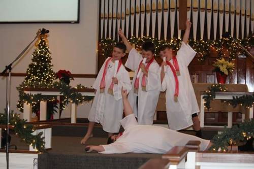 Children's Christmas program at the Paoli United Methodist Church.