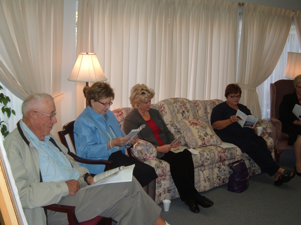 Adult Bible study and Sunday school at the Paoli United Methodist Church.