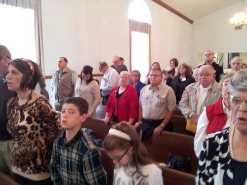 Sunday morning congregation at the Paoli United Methodist Church.