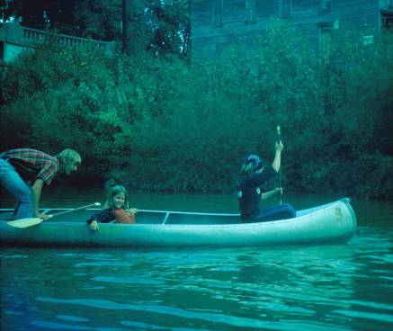 Church youth group on a canoe trip at Sugar Creek.