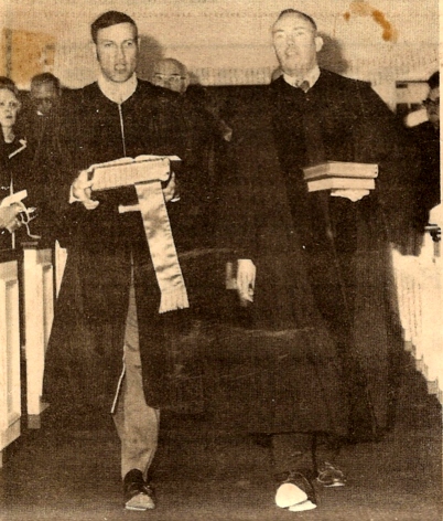 Eldon Brown and Robert Allred at the consecration service in October, 1972.