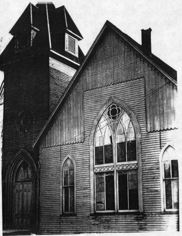 Exterior of Paoli Methodist Church around 1920.