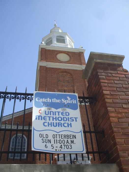 Steeple of the Old Otterbein Church in Baltimore.