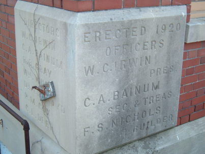 Cornerstone of the former Lithia Springs Company bottling plant in Paoli, Indiana.