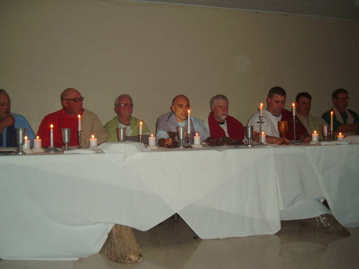 Jesus and his disciples gather for dinner in an upper room in Jerusalem.