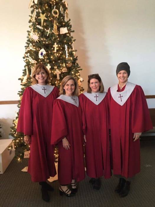 The choir performs a Christmas cantata at the Paoli United Methodist Church.
