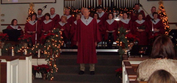Chancel choir performing the Christmas Cantata at the Paoli United Methodist Church.
