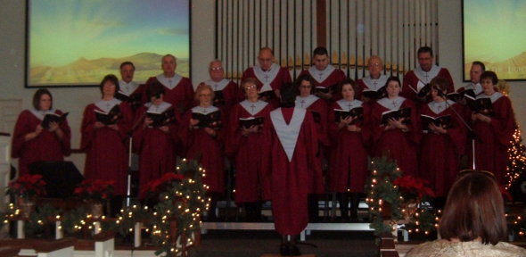 Chancel choir performing the Christmas Cantata at the Paoli United Methodist Church.